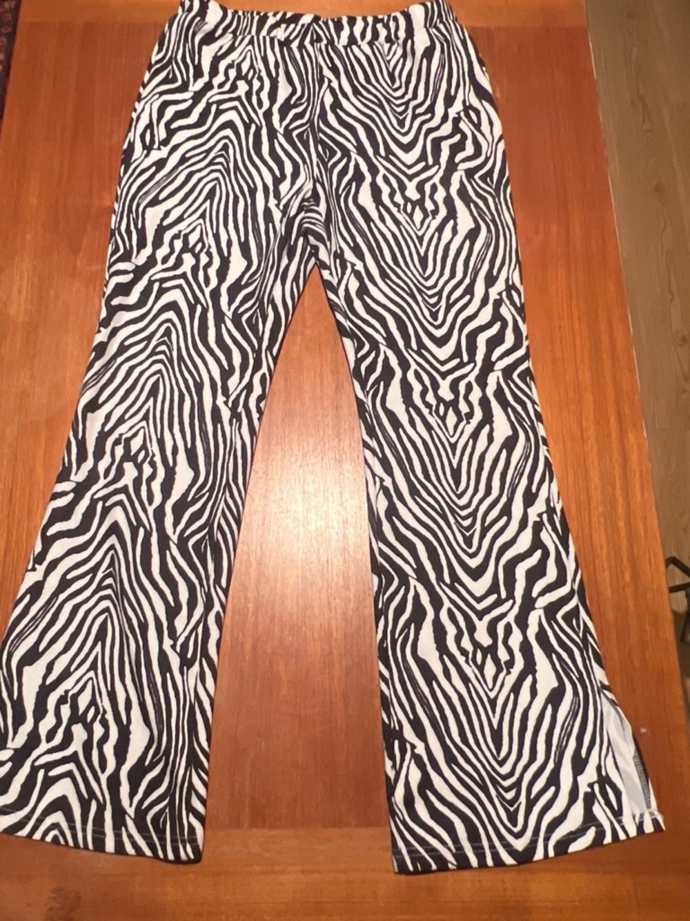 SHEIN Black and White Zebra Flare Jeans